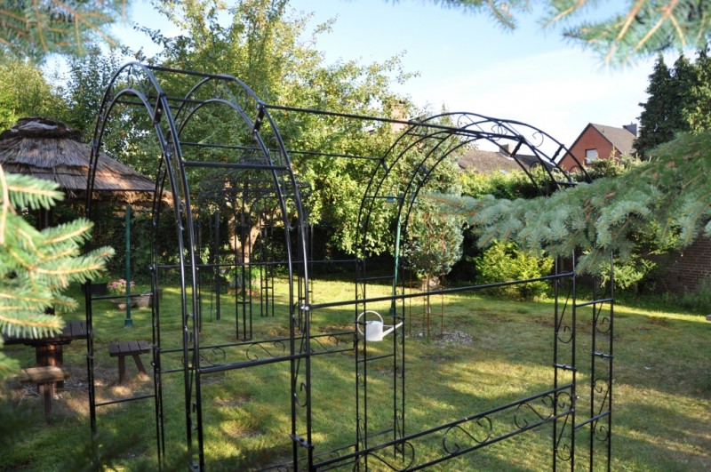 Laubengang rund Metall Schwarz 140cm Breite