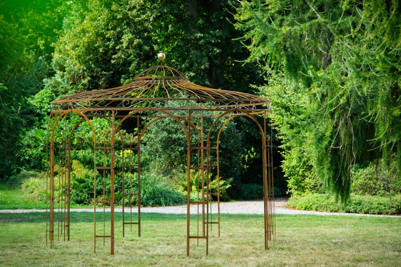 Gartenpavillon Metall Rost Ø 250cm Eleganz